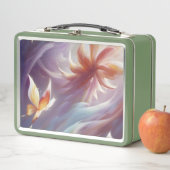 Stilvolle Schmetterlinge und Blume Metall Brotdose (Beispiel)