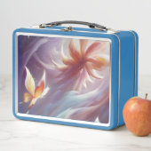 Stilvolle Schmetterlinge und Blume Metall Brotdose (Beispiel)