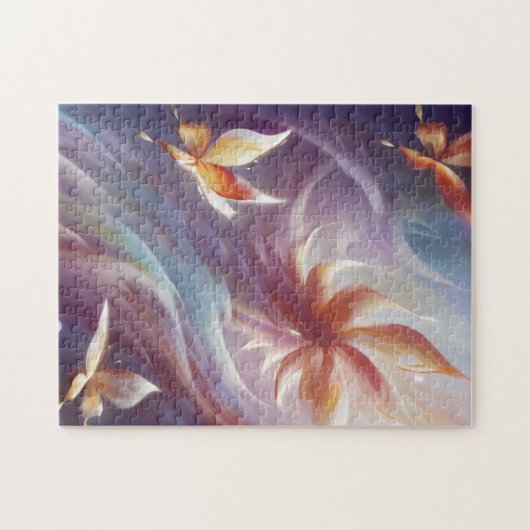 Stilvolle Schmetterlinge und Blume Puzzle (Horizontal)