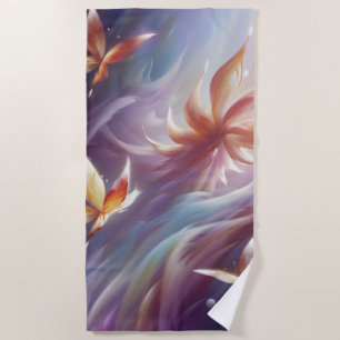 Stilvolle Schmetterlinge und Blume Strandtuch
