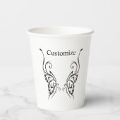 Stilvolle Schmetterlingsmühle Tattoo Kunstmuseum Pappbecher (Rückseite)