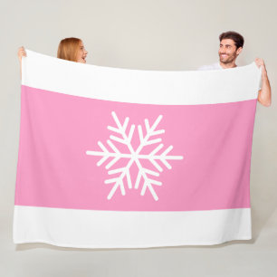Stilvolle Schneeflocke Weite Pastellfarben Pink We Fleecedecke