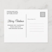 Stilvolle Schneeflocken auf Blue Merry Weihnachten Postkarte (Rückseite)