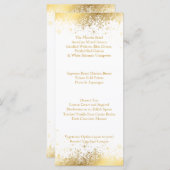 Stilvolle Schneeflocken aus Weiß und Gold Menükarte (Vorne/Hinten)