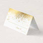 Stilvolle Schneeflocken aus Weiß und Gold| Platzka Visitenkarten (Rückseite)