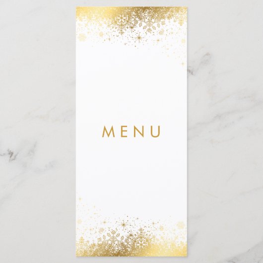 Stilvolle Schneeflocken - Menü Menükarte (Rückseite)