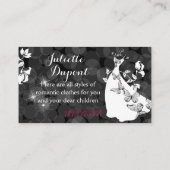 Stilvolle Schneidersalon Tailor Dressmaker schwarz Visitenkarte (Rückseite)