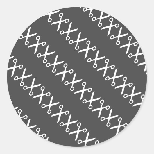 Stilvolle Schneideschere Friseur Schneider Runder Aufkleber (Vorderseite)