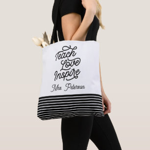 Stilvolle Schrift Lehren Liebe Inspirieren Lehrer Tasche