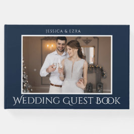 Stilvolle Schrift Weiß und Blau | FOTO Gästebuch