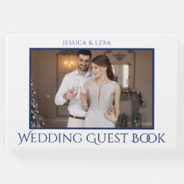 Stilvolle Schrift Weiß und Blau | FOTO Gästebuch