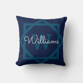 Stilvolle Schriftfamilienname Monogramm Kissen
