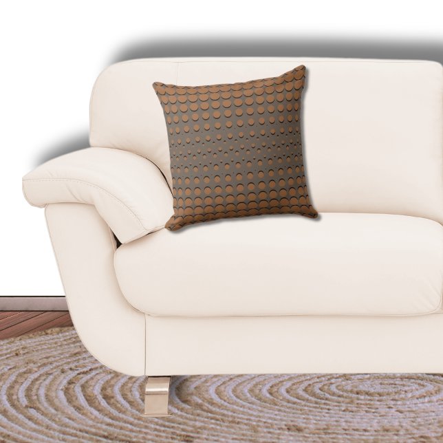 Stilvolle Schwarz-Braun-Halftone-Punkte Kissen (Von Creator hochgeladen)