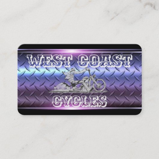 Stilvolle, schwarz-chrome Motorrad-Visitenkarte Visitenkarte (Vorderseite)