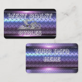 Stilvolle, schwarz-chrome Motorrad-Visitenkarte Visitenkarte (Vorne/Hinten)