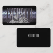 Stilvolle, schwarz-chrome Motorrad-Visitenkarte Visitenkarte (Vorne/Hinten)