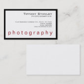 Stilvolle Schwarz Frame White Trendy Fotograf Visitenkarte (Vorne/Hinten)