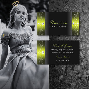 Stilvolle, schwarz-gelbe gezückte Juwelen Visitenkarte