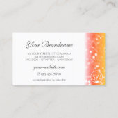 Stilvolle Schwarz-Glitzer-Initialen Visitenkarte (Rückseite)