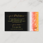 Stilvolle Schwarz-Glitzer-Initialen Visitenkarte (Rückseite)