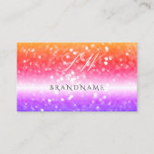 Stilvolle Schwarz-Glitzer-Initialen Visitenkarte (Vorderseite)