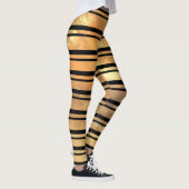 Stilvolle Schwarz-Gold Glitzer Streifen Leggings (Rechts)