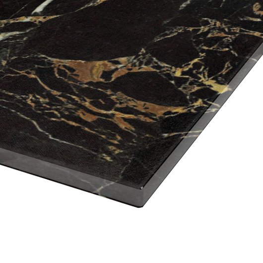 Stilvolle Schwarz-Gold-Marmor | Benutzerdefiniert Schneidebrett (Ecke)