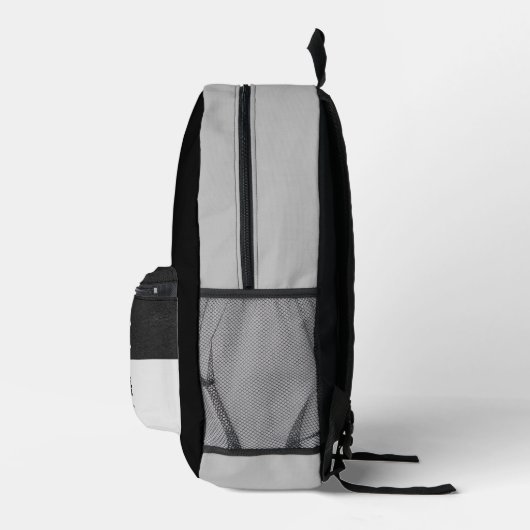 Stilvolle schwarz-graue Pickleball Design Monogram Bedruckter Rucksack (Rechts)