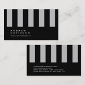 Stilvolle schwarz-graue Streifenmuster-Visitenkart Visitenkarte (Vorne/Hinten)