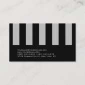 Stilvolle schwarz-graue Streifenmuster-Visitenkart Visitenkarte (Rückseite)