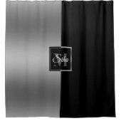 Stilvolle Schwarz & Gray Geometric Design Dusche C Duschvorhang (Vorderseite)