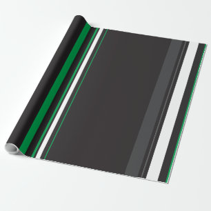 Stilvolle schwarz-grüne, saubere Flachlinien Geschenkpapier