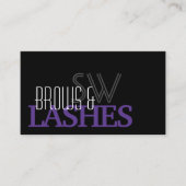 Stilvolle Schwarz Lila Monogram und Foto Simple Visitenkarte (Vorderseite)