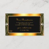 Stilvolle Schwarz Orange Sparkling Diamonds Monogr Visitenkarte (Rückseite)