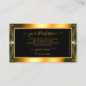 Stilvolle schwarz-orangefarbene Diamanten mit Logo Visitenkarte (Rückseite)