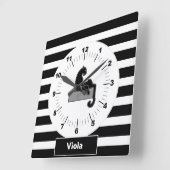 Stilvolle Schwarz Panther Cat Weiß Moderne Quadratische Wanduhr (Winkel)