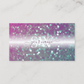 Stilvolle Schwarz-Rosa-Aquamarin-funkelnde Glitzer Visitenkarte (Vorderseite)