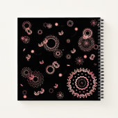 Stilvolle, schwarz-rosa Blume handbemalt Notizblock (Rückseite)