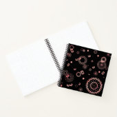 Stilvolle, schwarz-rosa Blume handbemalt Notizblock (Innenseite)