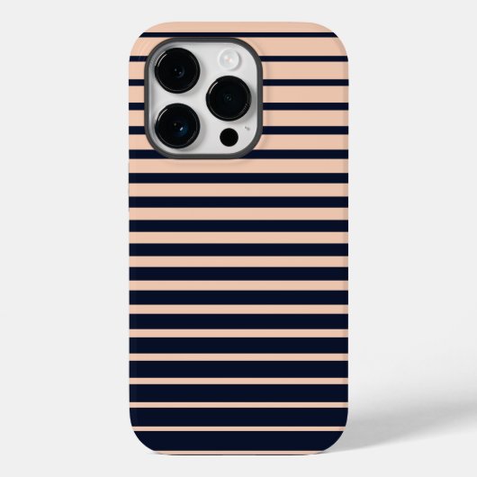 Stilvolle schwarz-rosa Monogramm Streifen Case-Mate iPhone Hülle (Rückseite)