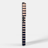 Stilvolle schwarz-rosa Monogramm Streifen Case-Mate iPhone Hülle (Rückseite / Rechts)