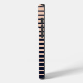 Stilvolle schwarz-rosa Monogramm Streifen Case-Mate iPhone Hülle (Rückseite / Links)