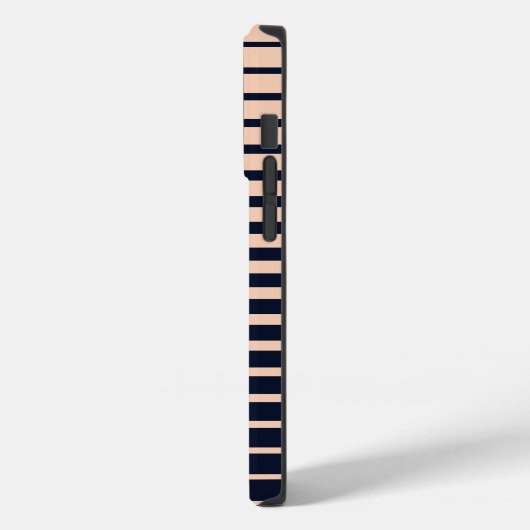 Stilvolle schwarz-rosa Monogramm Streifen Case-Mate iPhone Hülle (Rückseite / Links)