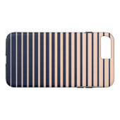 Stilvolle schwarz-rosa Monogramm Streifen Case-Mate iPhone Hülle (Rückseite (Horizontal))