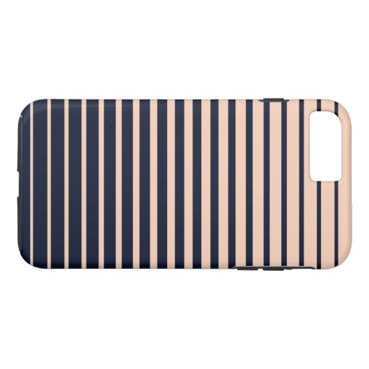 Stilvolle schwarz-rosa Monogramm Streifen Case-Mate iPhone Hülle (Rückseite (Horizontal))