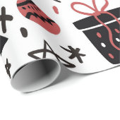 Stilvolle schwarz-rosa Weihnachtsverpackung Geschenkpapier (Rolleneckpunkt)