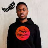 Stilvolle Schwarz Rot Orange Moon Halloween Mens Hoodie