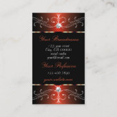 Stilvolle Schwarz-Rot-Verzierte Ornamente mit Foto Visitenkarte (Rückseite)