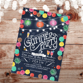 Stilvolle Schwarz Sommer Party Lampions Einladung