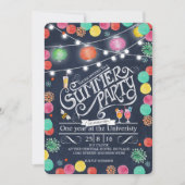 Stilvolle Schwarz Sommer Party Lampions Einladung (Vorderseite)